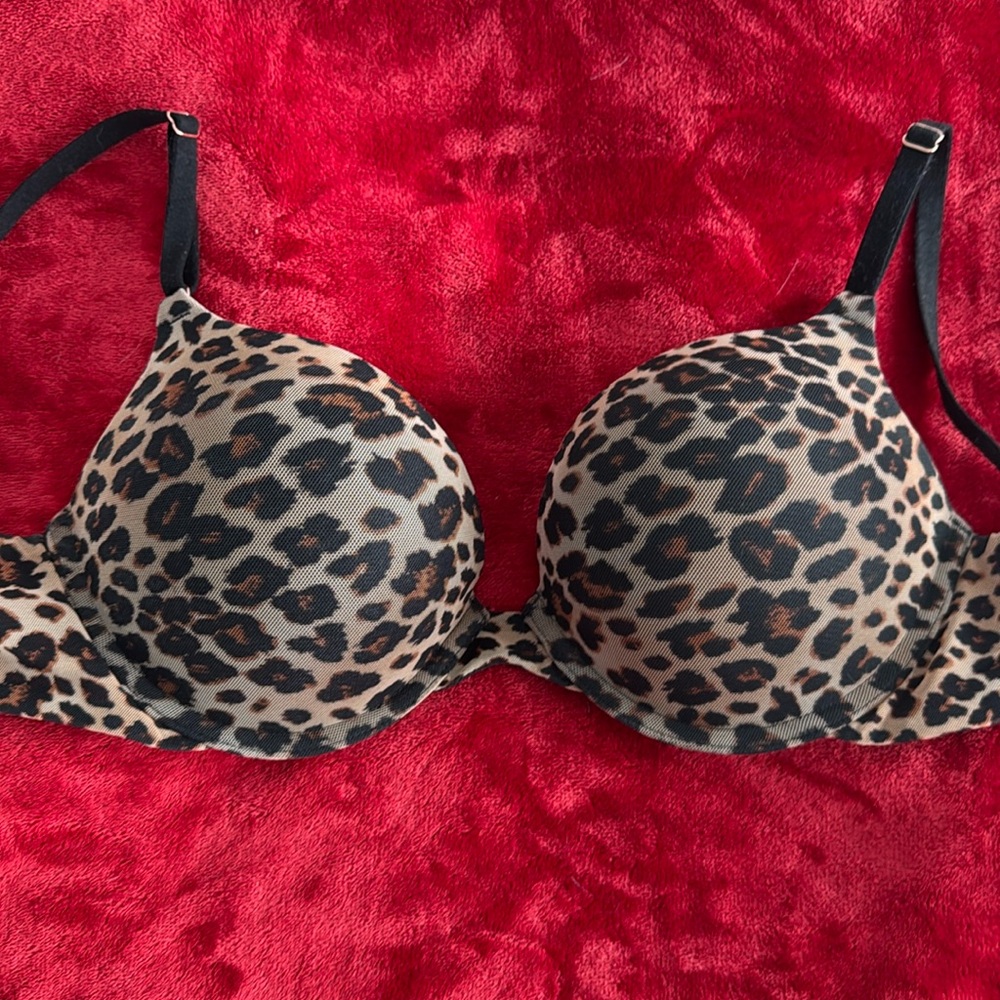 Leopard mesh push up bra 🖤🤎